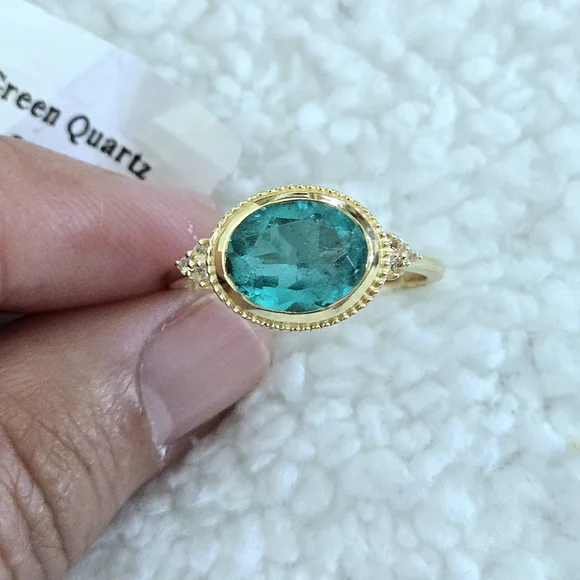 Shivam Green💚 Quartz Ellipse Ring💍 - NWT - Picture 15 of 16